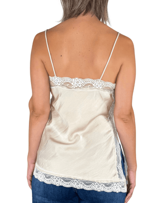 Habiti - Top con pizzo - BURRO - T-SHIRT E TOP - Habiti