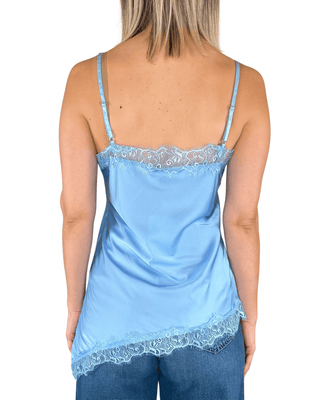 Habiti - Top con pizzo - CELESTE - T-SHIRT E TOP - Habiti