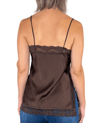 Habiti - Top con pizzo - MORO - T-SHIRT E TOP - Habiti
