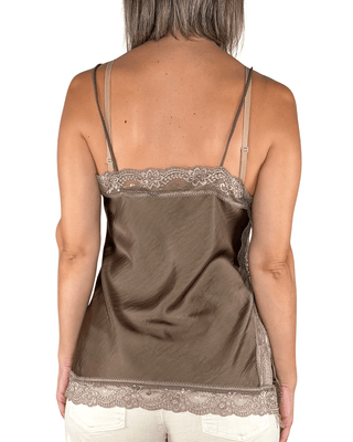 Habiti - Top con pizzo - TORTORA - T-SHIRT E TOP - Habiti