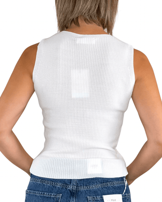 Habiti - Top in filo a coste - BIANCO - T-SHIRT E TOP - Habiti