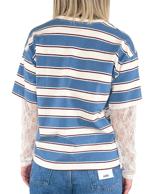 Haveone - T-shirt righe con manica in pizzo - JEANS - T-SHIRT E TOP - Habiti