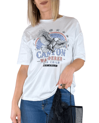 Haveone - T-shirt stampa con top in tulle - BIANCO - T-SHIRT E TOP - Habiti