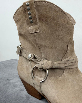 Susy Mix - Texanino occhiello pelle scamosciata - TORTORA - SCARPA - Habiti