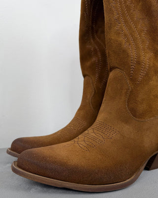 Susy Mix - Texano alto pelle scamosciata - cuoio - SCARPA - Habiti
