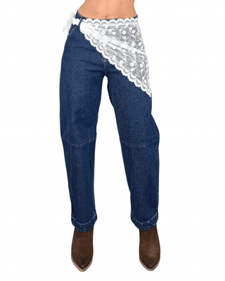 Tensione In - Jeans con bandana pizzo - JEANS SCURO - JEANS - Habiti