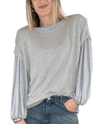 Tensione In - T-shirt spalline aletta imbottite - GRIGIO - T-SHIRT - Habiti