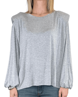 Tensione In - T-shirt spalline aletta imbottite - GRIGIO - T-SHIRT - Habiti