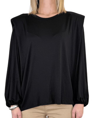 Tensione In - T-shirt spalline aletta imbottite - NERO - T-SHIRT - Habiti
