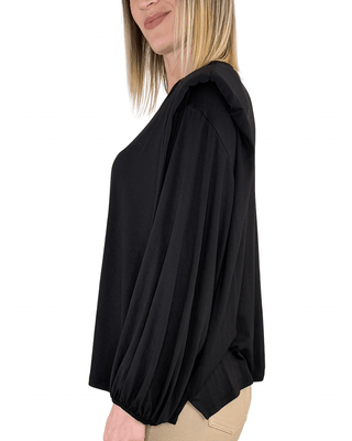 Tensione In - T-shirt spalline aletta imbottite - NERO - T-SHIRT - Habiti