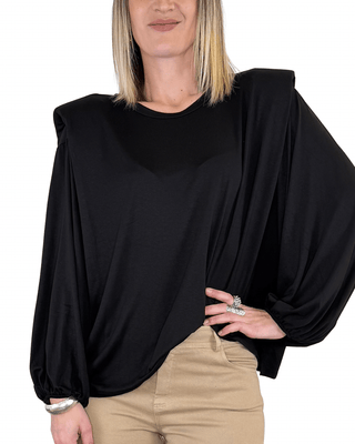 Tensione In - T-shirt spalline aletta imbottite - NERO - T-SHIRT - Habiti
