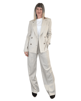 Vicolo - Blazer gessato doppiopetto - BEIGE - GIACCA E BLAZER - Habiti
