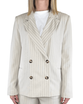 Vicolo - Blazer gessato doppiopetto - BEIGE - GIACCA E BLAZER - Habiti