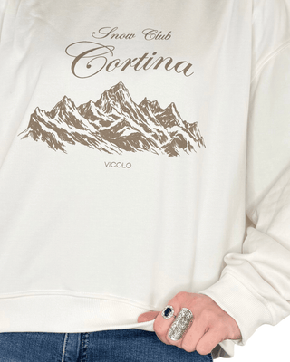 Vicolo - Felpa stondata "Cortina" - PANNA - FELPA - Habiti