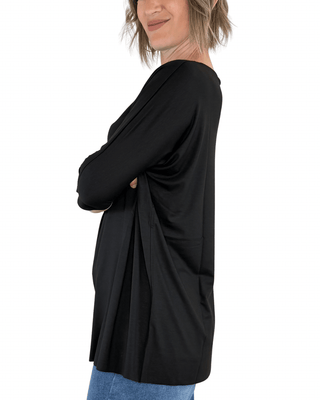 Vicolo - T-shirt over taglio vivo - NERO - T-SHIRT E TOP - Habiti